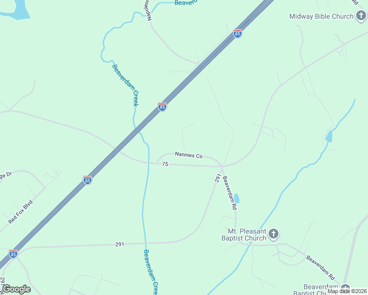 map of restaurants, bars, coffee shops, grocery stores, and more near 137 Nannies Circle in Williamston