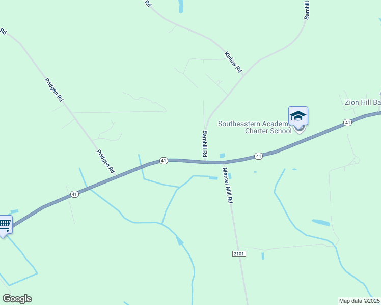 map of restaurants, bars, coffee shops, grocery stores, and more near 11691 North Carolina 41 in Lumberton