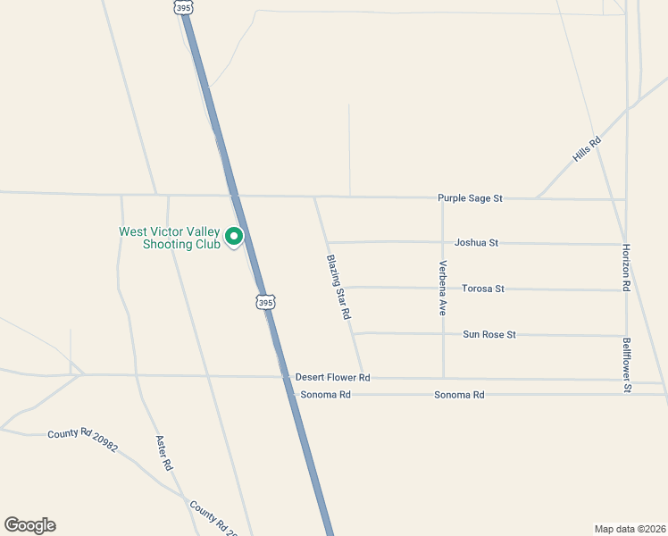 map of restaurants, bars, coffee shops, grocery stores, and more near 21944 Blazing Star Road in Adelanto