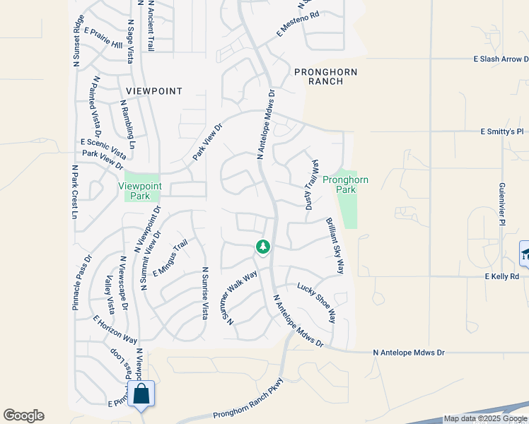 map of restaurants, bars, coffee shops, grocery stores, and more near 7673 East Circle Wagons Way in Prescott Valley