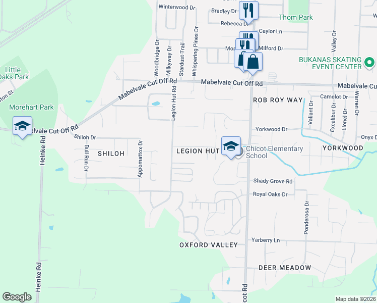 map of restaurants, bars, coffee shops, grocery stores, and more near in Little Rock