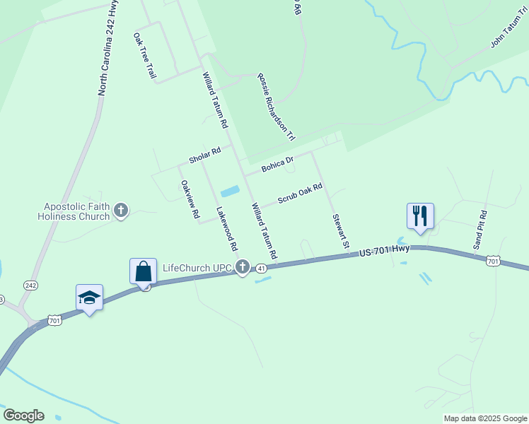 map of restaurants, bars, coffee shops, grocery stores, and more near 190 Scrub Oak Road in Elizabethtown