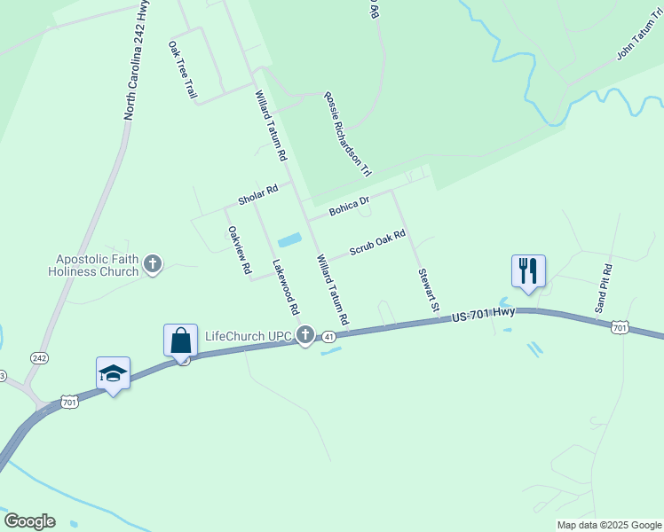 map of restaurants, bars, coffee shops, grocery stores, and more near 190 Scrub Oak Road in Elizabethtown