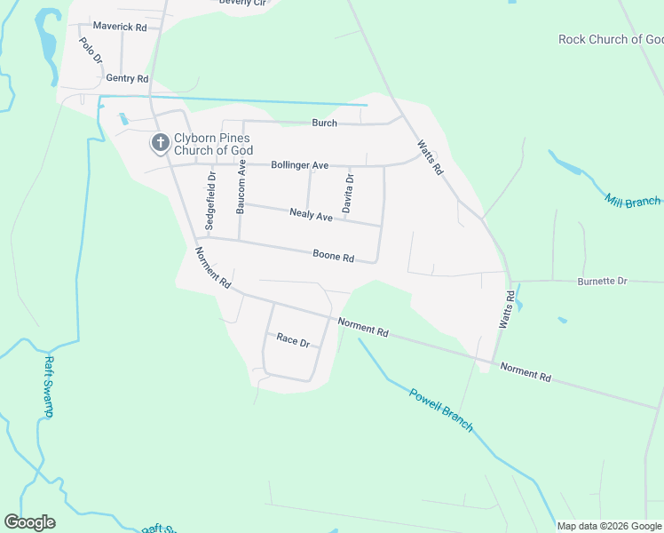 map of restaurants, bars, coffee shops, grocery stores, and more near 25 Jingle Drive in Lumberton