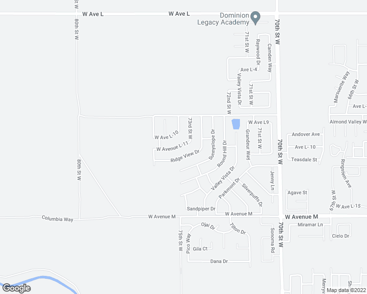 map of restaurants, bars, coffee shops, grocery stores, and more near 7358 West Avenue L-11 in Lancaster