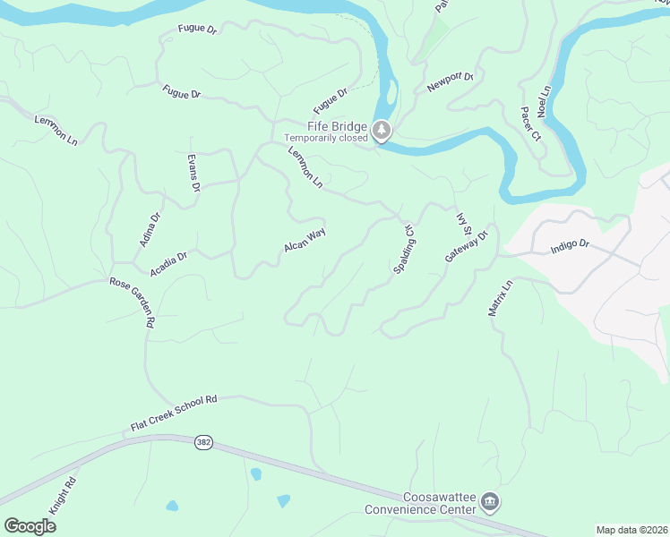 map of restaurants, bars, coffee shops, grocery stores, and more near Spalding Circle in Ellijay