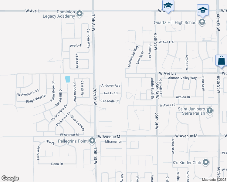 map of restaurants, bars, coffee shops, grocery stores, and more near Avenue in Los Angeles County