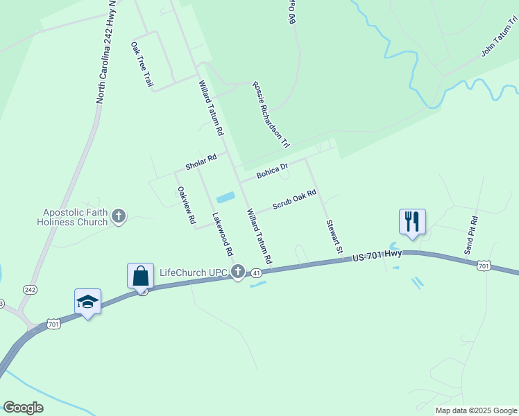 map of restaurants, bars, coffee shops, grocery stores, and more near 27 Scrub Oak Road in Elizabethtown
