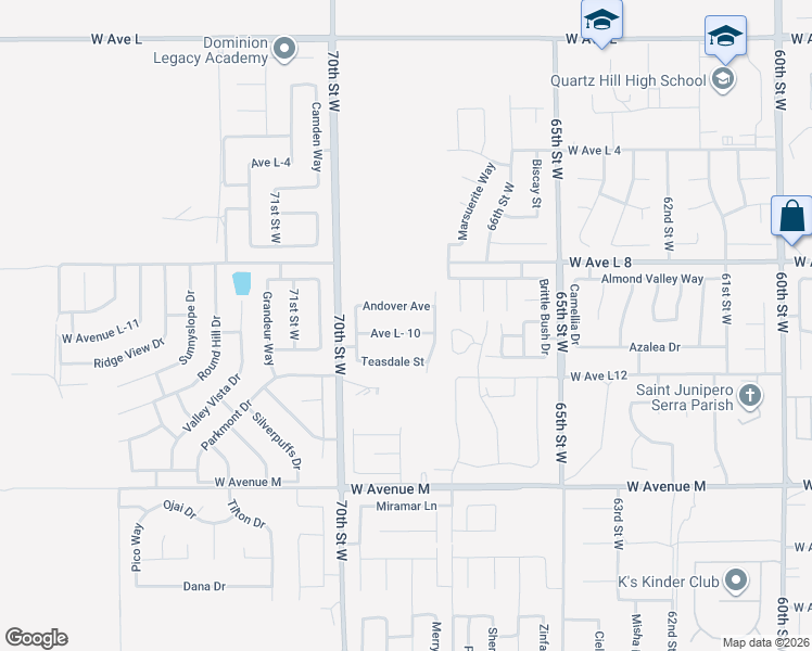 map of restaurants, bars, coffee shops, grocery stores, and more near Avenue in Los Angeles County