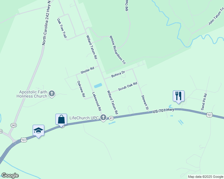 map of restaurants, bars, coffee shops, grocery stores, and more near 27 Scrub Oak Road in Elizabethtown