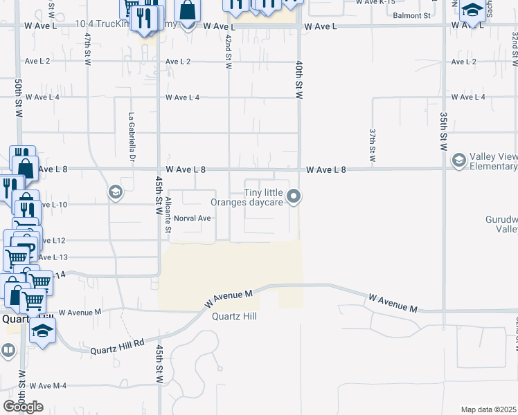 map of restaurants, bars, coffee shops, grocery stores, and more near 4068 Vancouver Lane in Lancaster