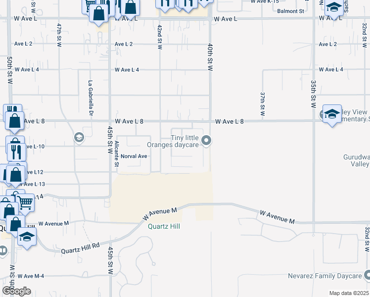 map of restaurants, bars, coffee shops, grocery stores, and more near 4068 Vancouver Lane in Lancaster