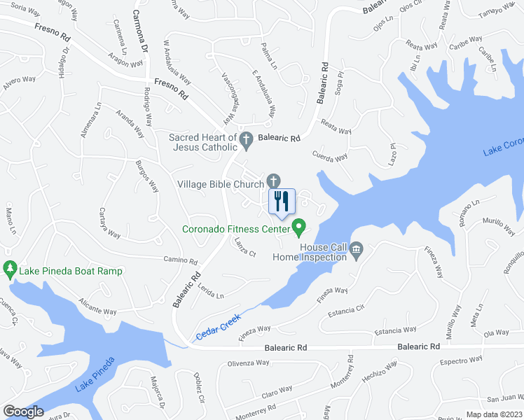map of restaurants, bars, coffee shops, grocery stores, and more near 6 Orantes Place in Hot Springs Village