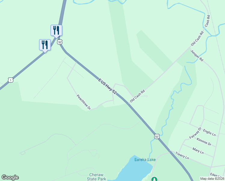 map of restaurants, bars, coffee shops, grocery stores, and more near 1825 U.S. 52 in Cheraw