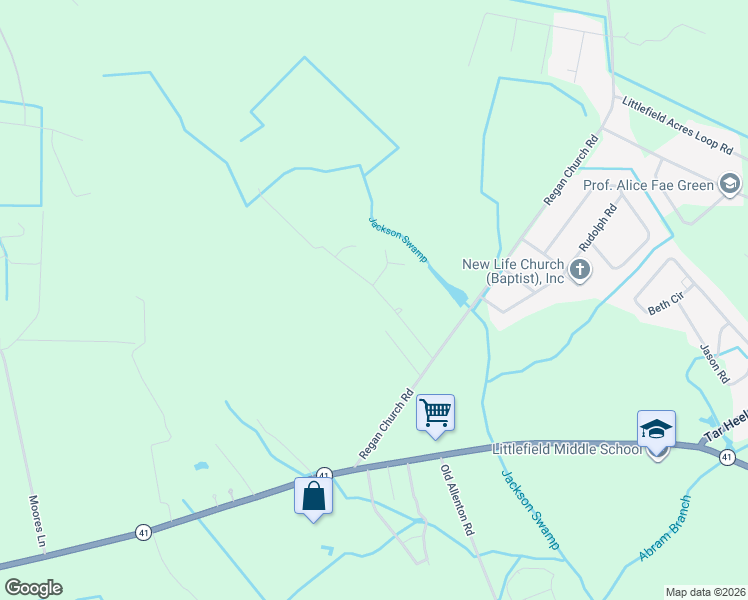map of restaurants, bars, coffee shops, grocery stores, and more near 178 Pine Fork Road in Lumberton