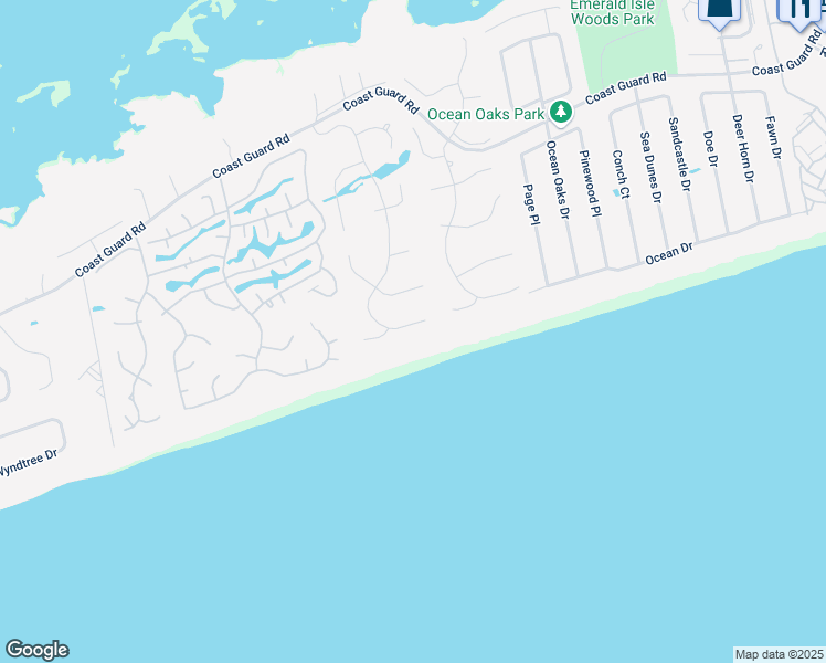 map of restaurants, bars, coffee shops, grocery stores, and more near 9904 Shipwreck Ln in Emerald Isle