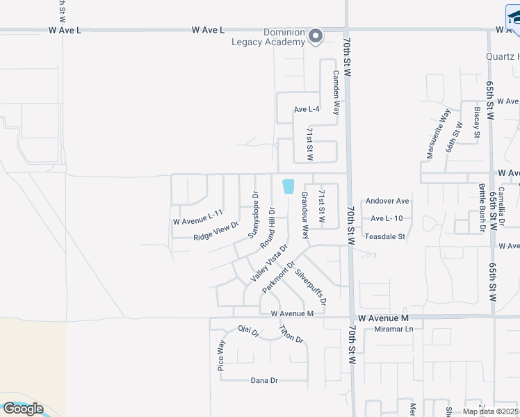 map of restaurants, bars, coffee shops, grocery stores, and more near 42302 Sunnyslope Drive in Lancaster