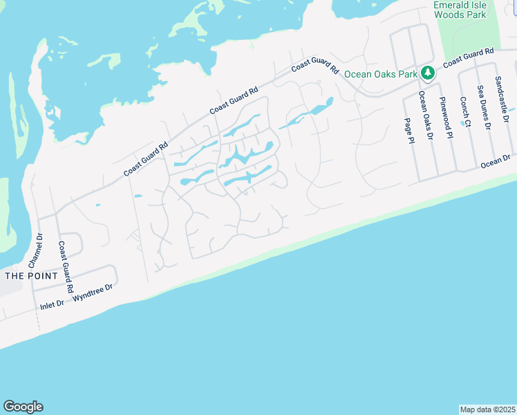 map of restaurants, bars, coffee shops, grocery stores, and more near 107 Starfish Court in Emerald Isle