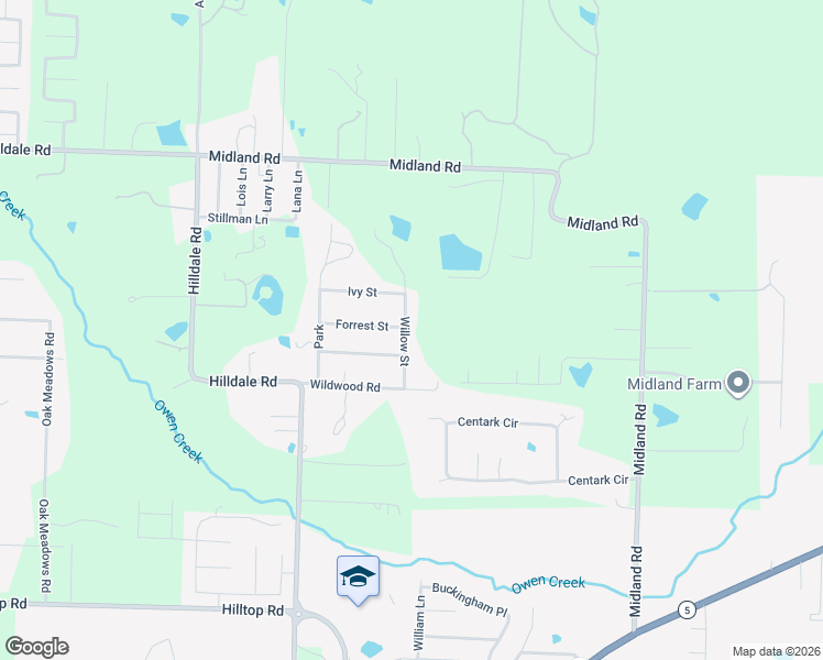 map of restaurants, bars, coffee shops, grocery stores, and more near 6220 Willow Street in Alexander