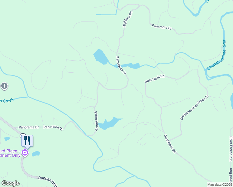 map of restaurants, bars, coffee shops, grocery stores, and more near 1296 Panorama Drive in Sautee Nacoochee