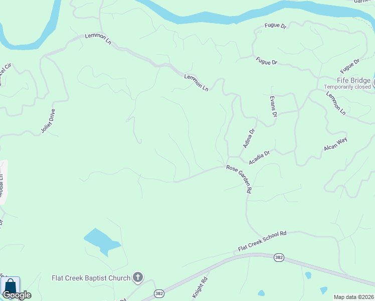 map of restaurants, bars, coffee shops, grocery stores, and more near 405 Rose Garden Road in Ellijay