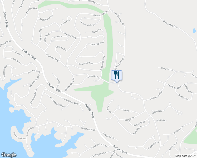 map of restaurants, bars, coffee shops, grocery stores, and more near 2 Baltanas Lane in Hot Springs Village