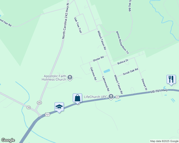 map of restaurants, bars, coffee shops, grocery stores, and more near 82 Oakview Road in Elizabethtown