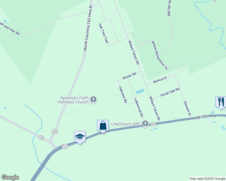 map of restaurants, bars, coffee shops, grocery stores, and more near 87 Buddys Drive in Elizabethtown
