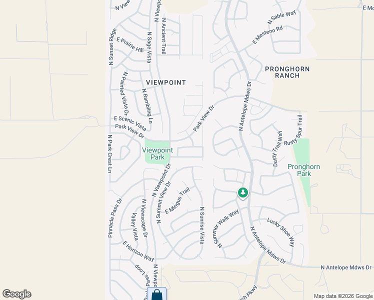 map of restaurants, bars, coffee shops, grocery stores, and more near 7407 East Mountain Drive in Prescott Valley