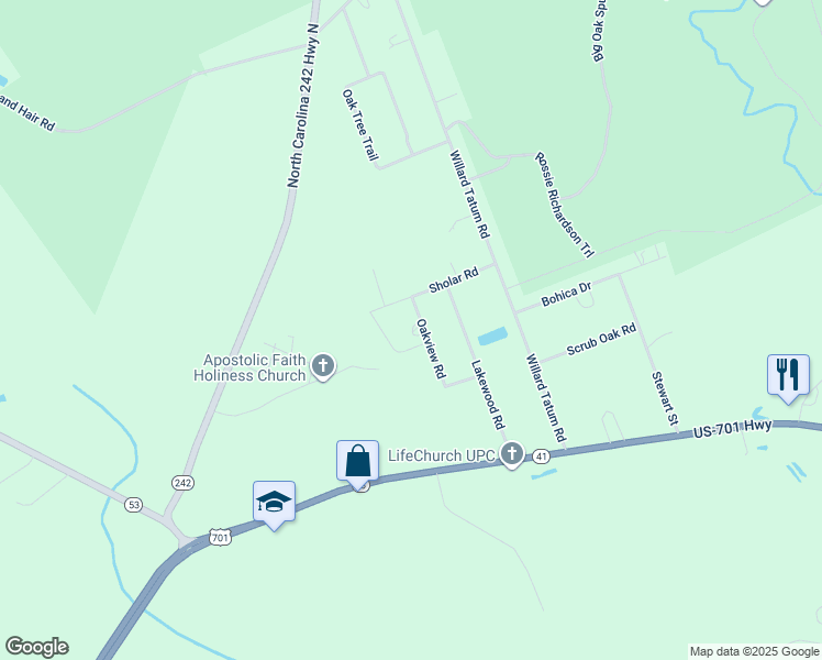 map of restaurants, bars, coffee shops, grocery stores, and more near 58 Oakview Road in Elizabethtown