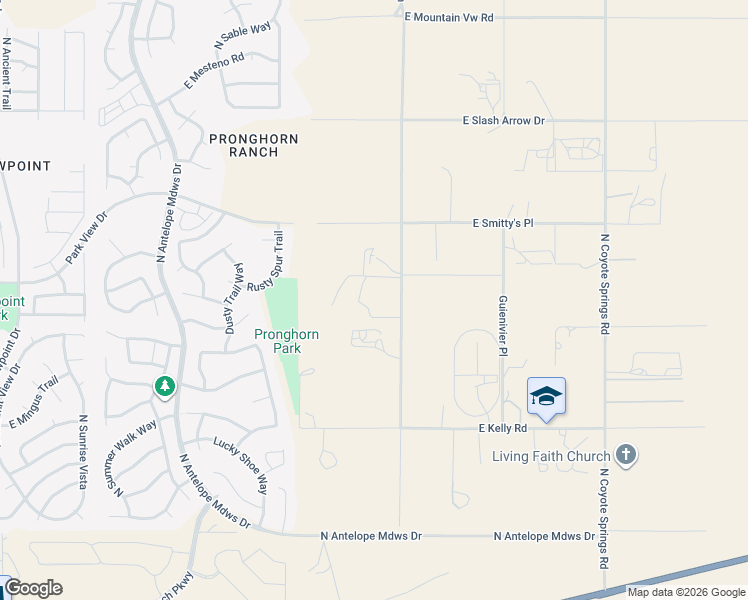 map of restaurants, bars, coffee shops, grocery stores, and more near 7610 North Lawrence Lane in Prescott Valley