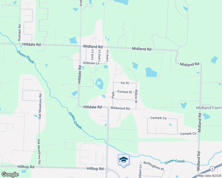 map of restaurants, bars, coffee shops, grocery stores, and more near 6311 Park in Alexander