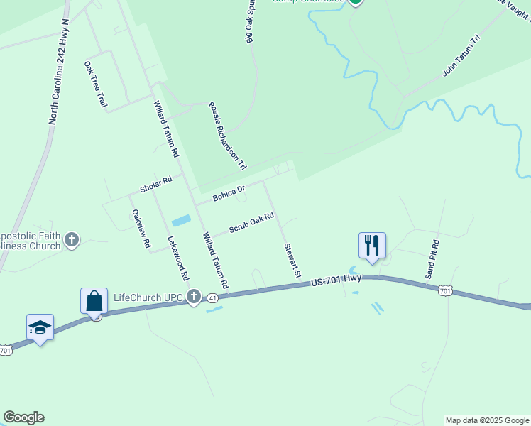 map of restaurants, bars, coffee shops, grocery stores, and more near 217 Scrub Oak Road in Elizabethtown