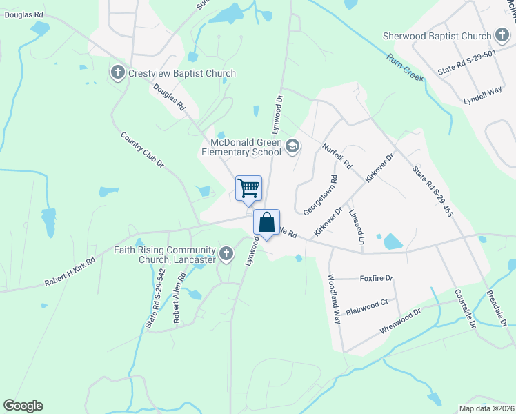 map of restaurants, bars, coffee shops, grocery stores, and more near 2847 Lynwood Drive in Lancaster