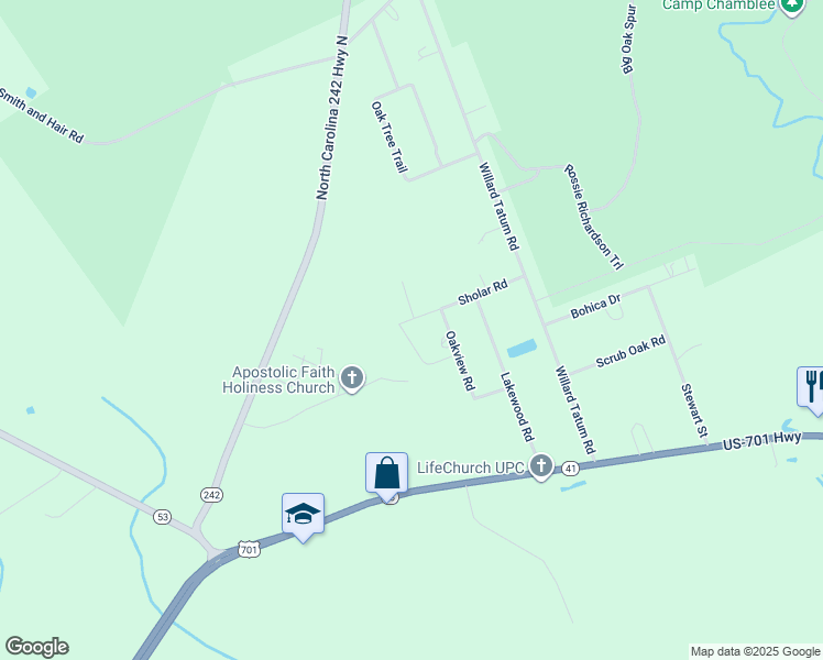 map of restaurants, bars, coffee shops, grocery stores, and more near Sholar Road in Elizabethtown