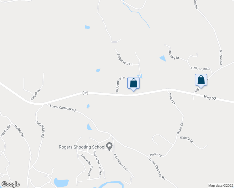 map of restaurants, bars, coffee shops, grocery stores, and more near 203 Ridgemont Drive in Ellijay