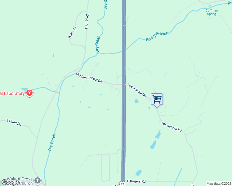 map of restaurants, bars, coffee shops, grocery stores, and more near 70 Ramey Lane in LaFayette