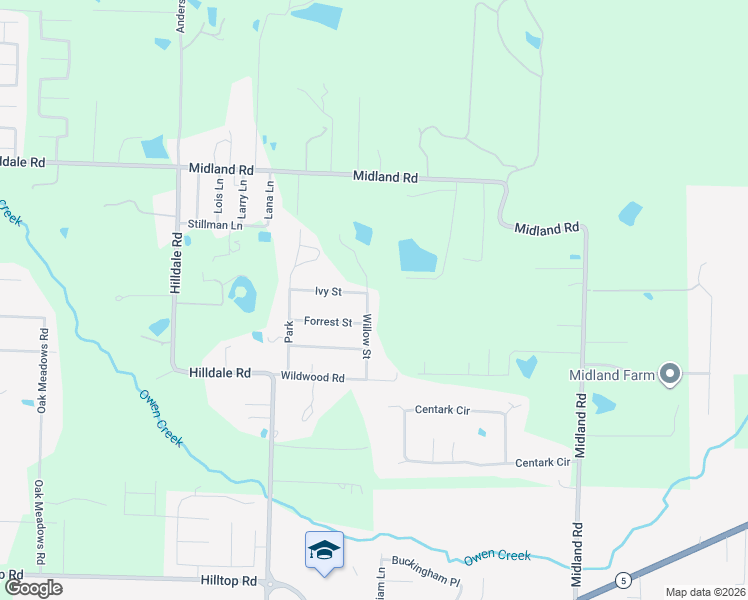 map of restaurants, bars, coffee shops, grocery stores, and more near 6220 Willow Street in Alexander