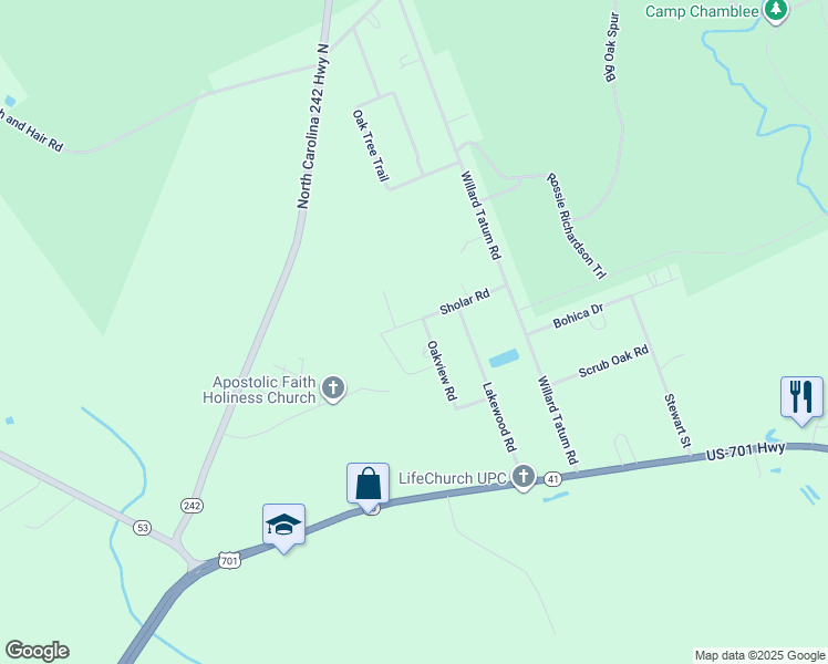 map of restaurants, bars, coffee shops, grocery stores, and more near 18 Oakview Road in Elizabethtown