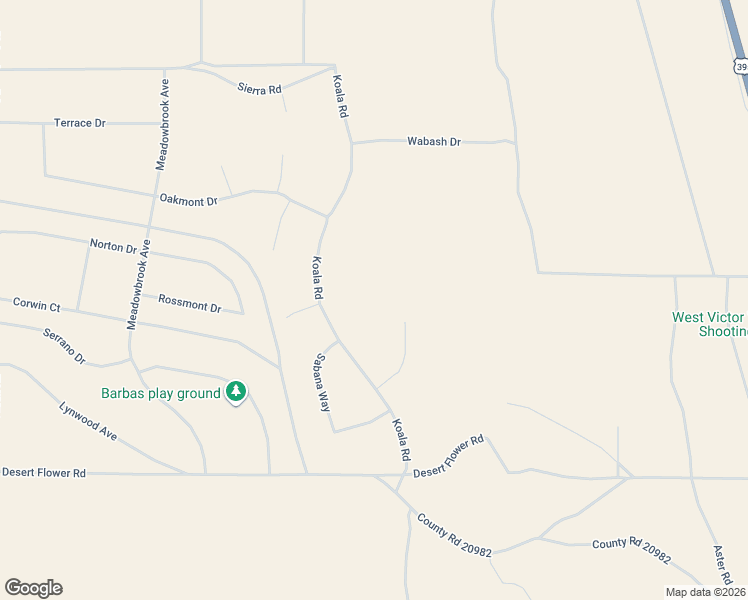 map of restaurants, bars, coffee shops, grocery stores, and more near Winslow Lane in Adelanto