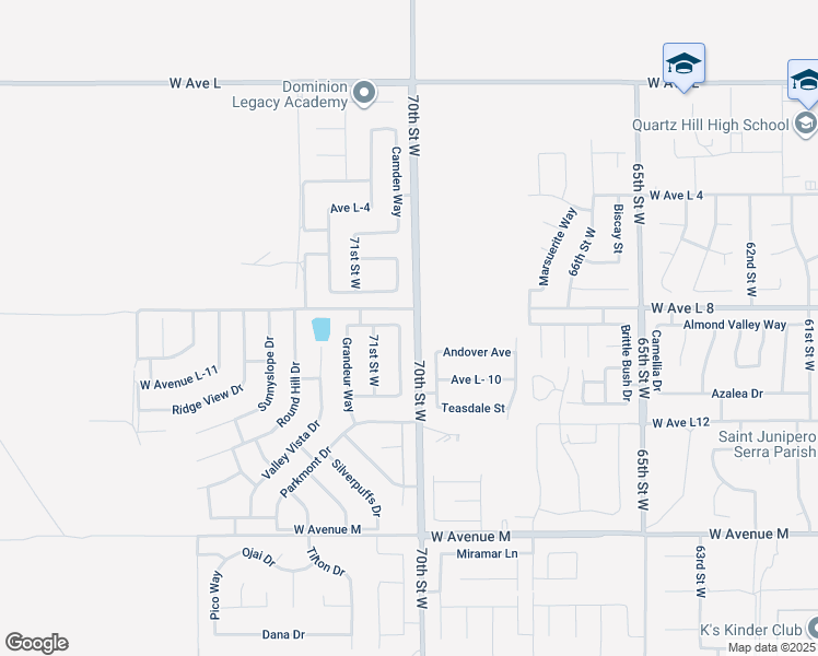 map of restaurants, bars, coffee shops, grocery stores, and more near 42344 Camden Way in Lancaster