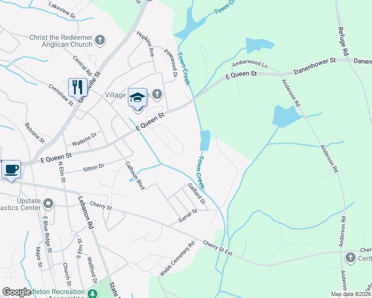 map of restaurants, bars, coffee shops, grocery stores, and more near 156 Queens Mill Court in Pendleton