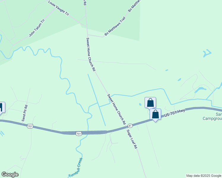 map of restaurants, bars, coffee shops, grocery stores, and more near 384 Sweet Home Church Road in Elizabethtown