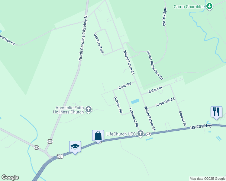 map of restaurants, bars, coffee shops, grocery stores, and more near Sholar Road in Elizabethtown