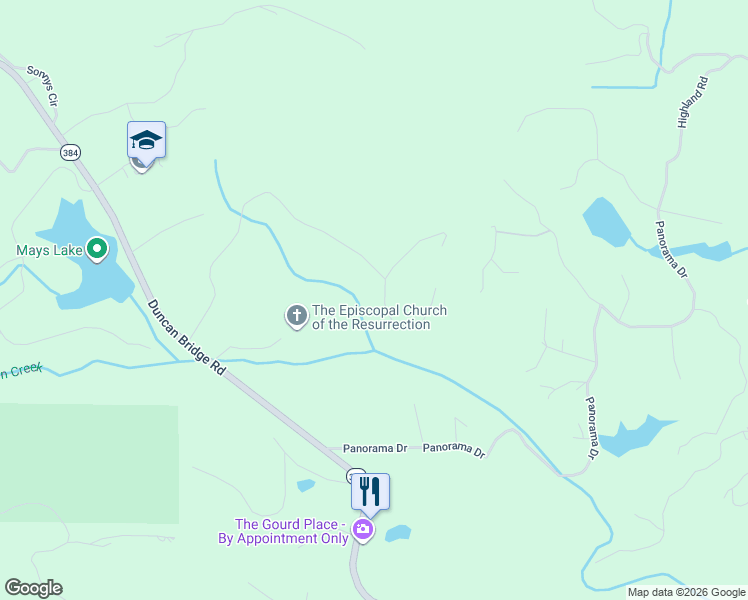 map of restaurants, bars, coffee shops, grocery stores, and more near 876 Bakers Fiord in Sautee Nacoochee