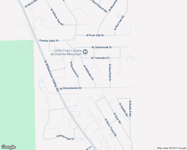 map of restaurants, bars, coffee shops, grocery stores, and more near 7635 North Wildoaks Drive in Prescott
