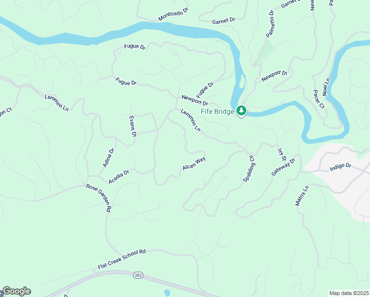 map of restaurants, bars, coffee shops, grocery stores, and more near Alcan Way in Ellijay
