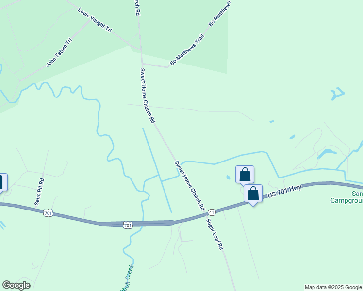 map of restaurants, bars, coffee shops, grocery stores, and more near 384 Sweet Home Church Road in Elizabethtown