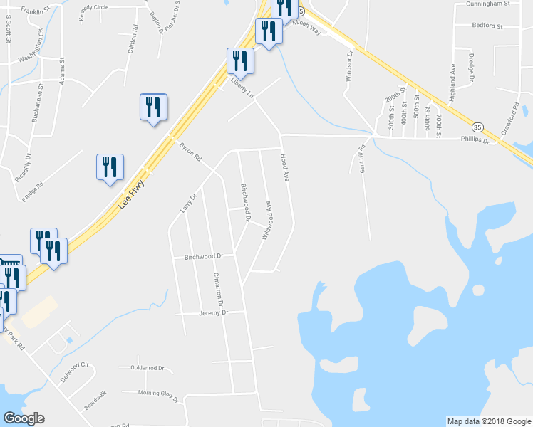 map of restaurants, bars, coffee shops, grocery stores, and more near 1108 Wildwood Avenue in Scottsboro