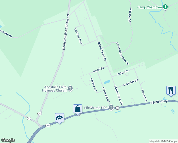 map of restaurants, bars, coffee shops, grocery stores, and more near 204 Sholar Road in Elizabethtown